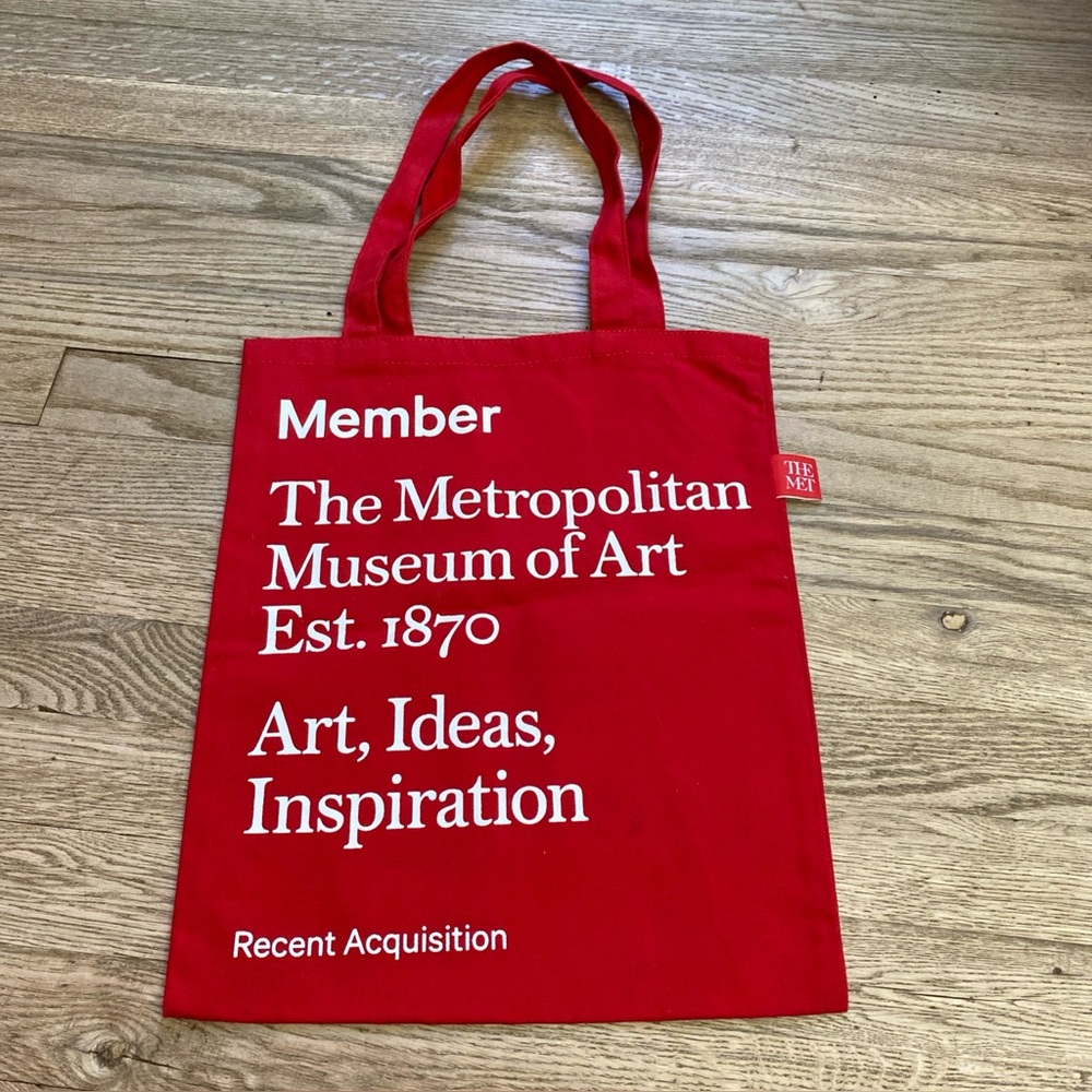 Metropolitan Museum of Art New Member Red Tote Bag 100% Heavyweight Cotton